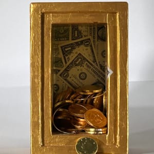 The God Boxes - Installation by Mark Gerard McKee  Image: 2014.01.10, God Box No.10(All that Glitters), 2014, 10.750 x 6.750 x 6inches, Wood, money, chocolate, foil, bracelets, acrylic paint. ©2023 Mark Gerard McKee.jpg