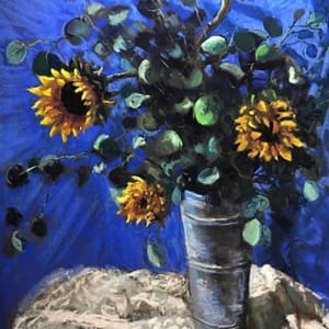 Tara's Sunflowers     19 x 26 by Laurie Basham