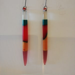 Clear, green, red, black, orange, wine Quill earrings with sterling silver fish hook