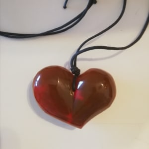 X Large Burnt Orange Heart Pendant