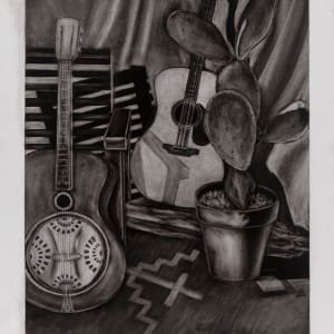 Two Guitars and a Cactus by Eve Mero