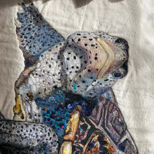 "Fear the Turtle"  Diamondback Terrapin (Malaclemys terrapin) by Susan Fay Schauer Fiber Artist 