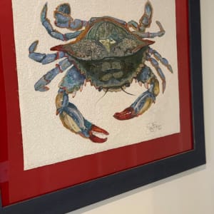 "SHE CRAB"   Female Blue Crab (Callinectes sapidus) by Susan Fay Schauer Fiber Artist 