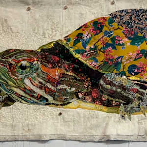 Skittles II - Red-eared Slider ( Trachemys scripta elegans) by Susan Fay Schauer Fiber Artist 