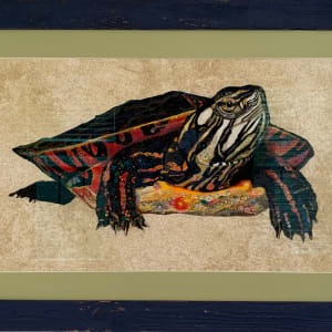 "Skittles"  Eastern Painted Turtle (Chrysemys picta picta) by Susan Fay Schauer Fiber Artist 