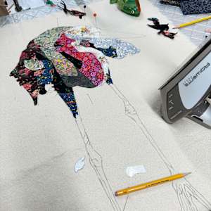 "Daddy Long Legs" - Great Blue Heron by Susan Fay Schauer Fiber Artist 