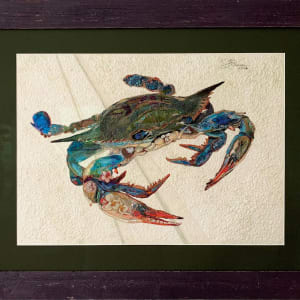 "Beautiful Swimmer"  Blue Crab (Callinectes sapidus) by Susan Fay Schauer Fiber Artist 