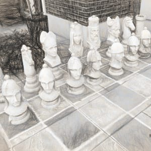 Giant Chess Set,  Number One by Barbara Storey