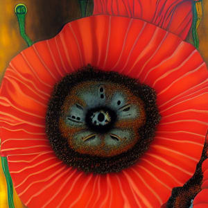 Oriental Poppy - Tribute to Klimt by Barbara Storey