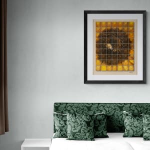 Sunflower and Bee by Barbara Storey  Image: Sunflower and Bee - room view
