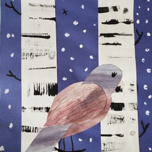 Birch Tree Bird Collage by Sylvie Onanga