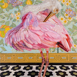 Never a Wallflower - Roseate Spoonbill by Fiona Smith