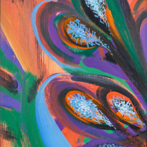 Black and Blue Pods Desert Flower by Michael Dane