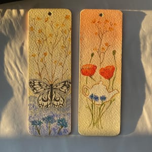 Original Bookmarks Teapot and Wildflowers #1 by Tia Sunshine Art 