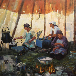 In the elders tent - Dans la tente des ainés by Dominique Normand