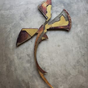 Triceto II by K.L. Wollons  Image: Triceto II
H 48" x W 28" x D 2"
Steel, copper, and brass