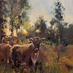 Moooo... in plein air by Jason Hawkins
