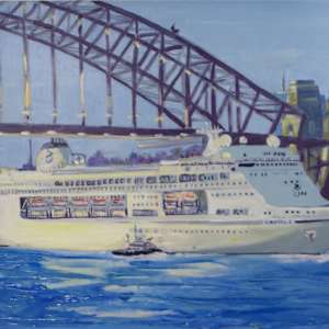 Liner and Bridge by Geoff Hargraves  Image:  G Hargraves - Liner and Bridge