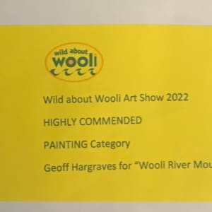Wooli River Mouth by Geoff Hargraves  Image: Judged winner of painting section, Highly Commended" Wooli art Show 2022