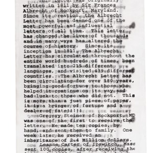The Albrecht Letter by Damon Hamm 