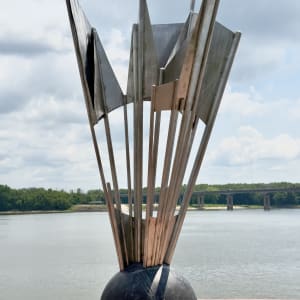 FROM_ORION by Damon Hamm  Image: front view, installed along the Riverwalk in Dubuque, IA (vertical)