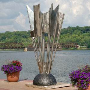FROM_ORION by Damon Hamm  Image: installed along the Riverwalk in Dubuque, IA (square crop)