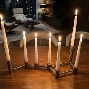Big Dipper Constellation Candelabra by Damon Hamm  Image: angled view with candles in situ