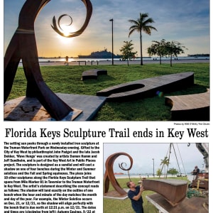 Wavehenge Sundial (Key West) by Damon Hamm  Image: Wavehenge gracing the cover of The Key West Citizen, September 19th, 2020