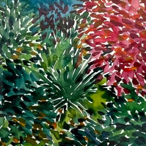 Fireworks by Christopher Roch  Image: Watercolour on paper, framed.