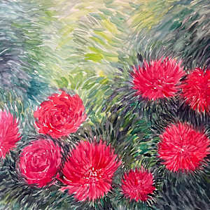 Dance of The Dahlia’s -Study painting. by Christopher Roch