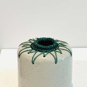 Grey speckle Green woven series 3 by Michelle Huizinga