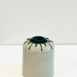 Grey speck stoneware woven series 5 by Michelle Huizinga