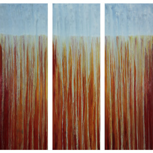 Autumn Fire & Rain (Triptych) by Rachel Brask