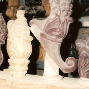 Wood Carvings & Pattern Making - Work experience at The Woodchuck by Bill Usher  Image: Grape & Leaf Finial and Grape & Leaf Bracket