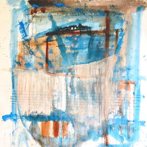 Blue Walking with Sepia Blocks by Jenny Davis