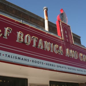 F & F Botanica and Candle Shop Sign by Candy Chang 
