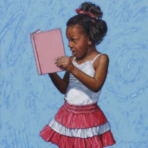 Portraits by Jeff Whipple  Image: "Reading Pink," oil on canvas, 24 x 24 inches, 2011