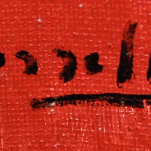 Nu sobre fons carmí by Josep Maria Rosselló i Virgili 