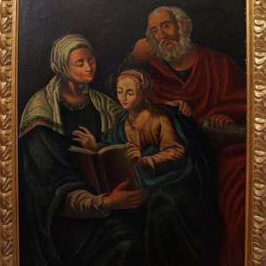 Santa Anna i Sant Joaquim llegint amb Maria by Desconegut 