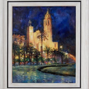 Sitges de nit by Àngels Meler Fontanals  Image: Obra amb el marc.