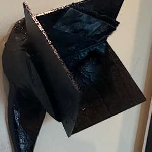 BLACK BOOT WALL MOUNT FOR "OUTSIDE THE BOX" REVERSPECTIVE CUBES by Curtis Dickman, Image 2.