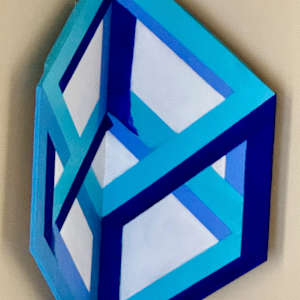 BLUE CUBE by Curtis Dickman  Image: LEFT SIDED VIEW