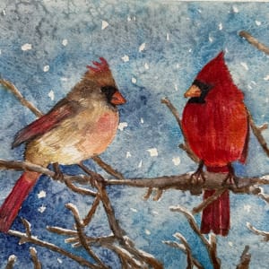 Cardinals in the Snow by Katy Heyning