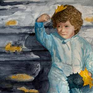 Autumn Steps by Katy Heyning Watercolor and Fine Art