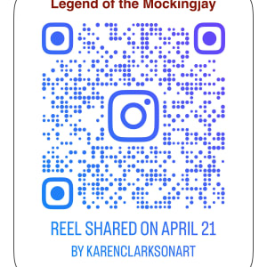 Legend of the Mocking Jay by Karen Clarkson  Image: Instagram video of the creation of Legend of the Mocking Jay