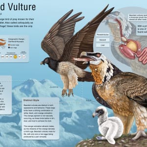 Bearded Vulture Infographic by Allison Mosley
