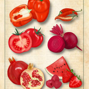 Red Fruits and Vegetables by Gloria Fuentes