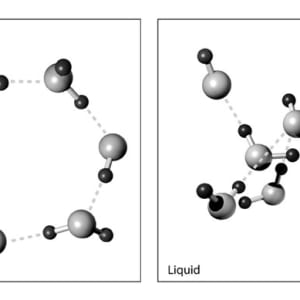 Water Molecule Structure in Solid vs. Liquid by Kelly Finan