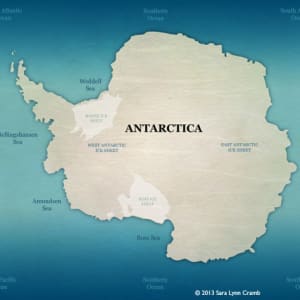 Map of Antarctica by Sara Cramb