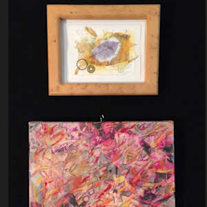 Feather Card by Susan Detroy  Image: These two pieces were sold to one buyer at a donation Gallery event